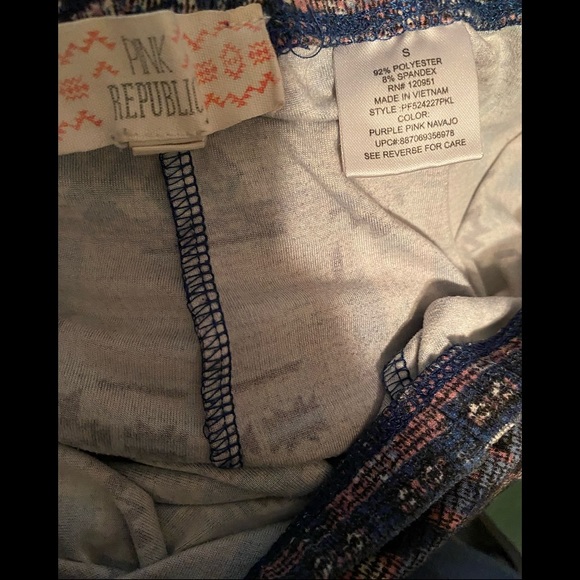 Pink Republic Junior’s Purple, Pink & Navajo Color Multi-Design Leggings - Picture 2 of 2